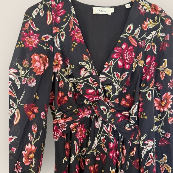 A.L.C. | Floral Wrap Mini Dress | Size 4 - Picture 3 of 10